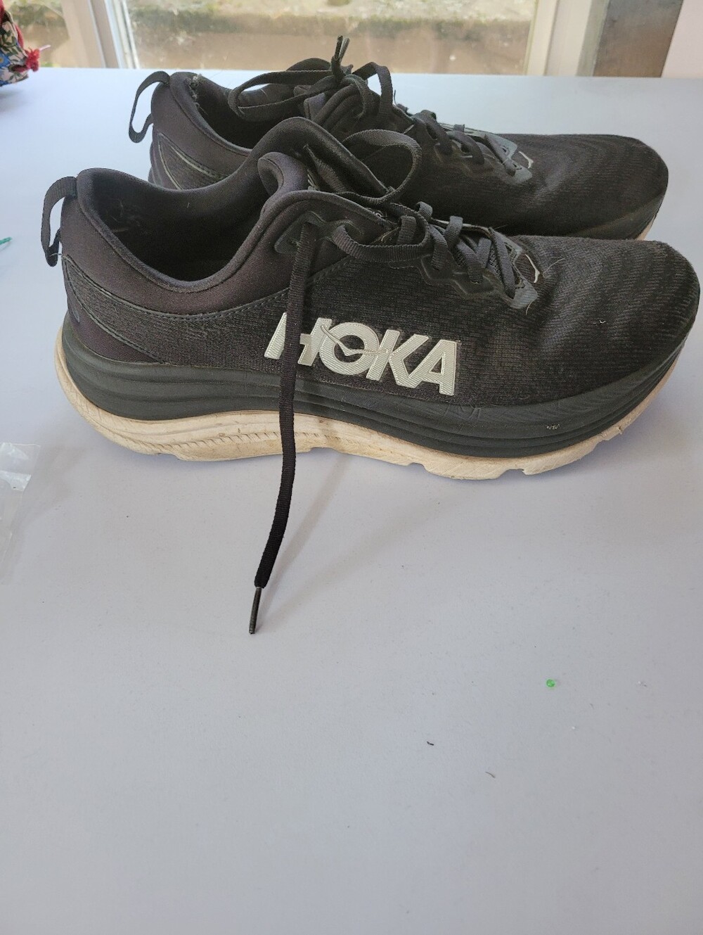 Hoka 11D Gaviota 5 Black and White Men's Athletic Running Shoes - Picture 10 of 11